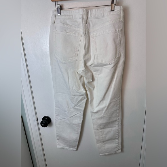 Old Navy White O.G. Straight High Rise Jeans with Distressing Size 8 #1624 - Picture 2 of 6